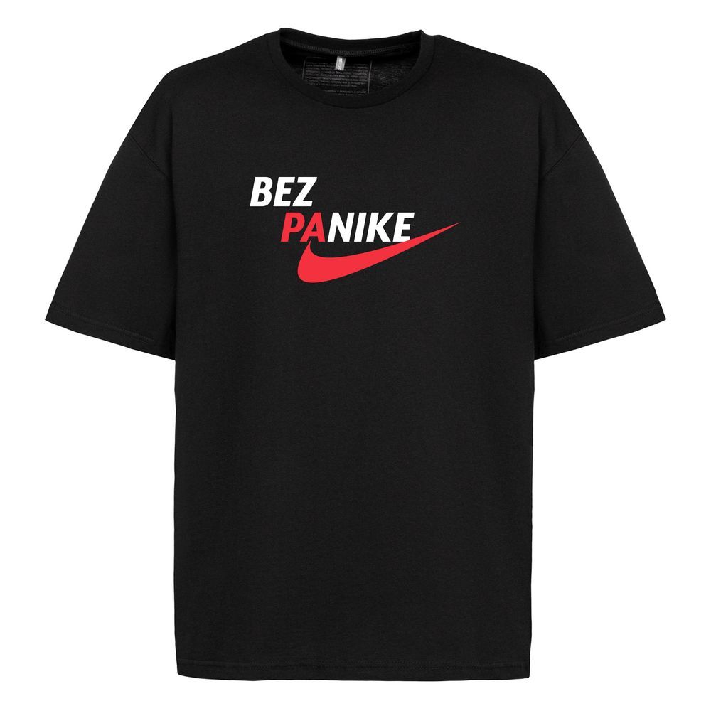 Футболка оверсайз Bez Panike, черная, размер XS/S