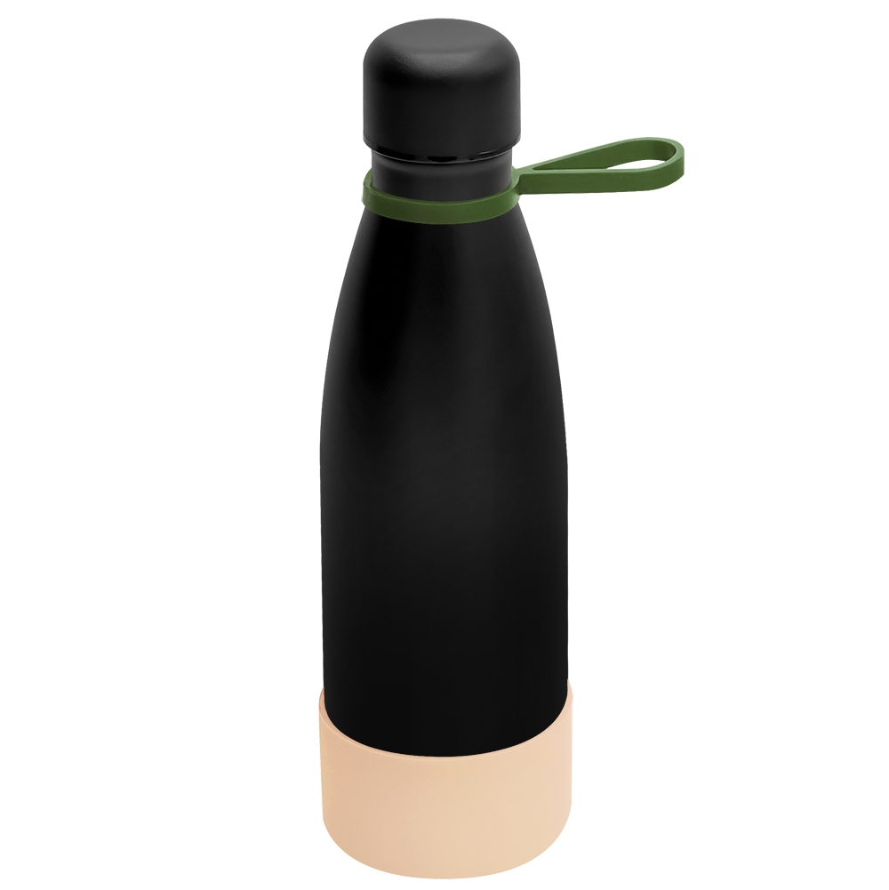 Термобутылка герметичная вакуумная Olivia To Go, чёрный/хаки/бежевый