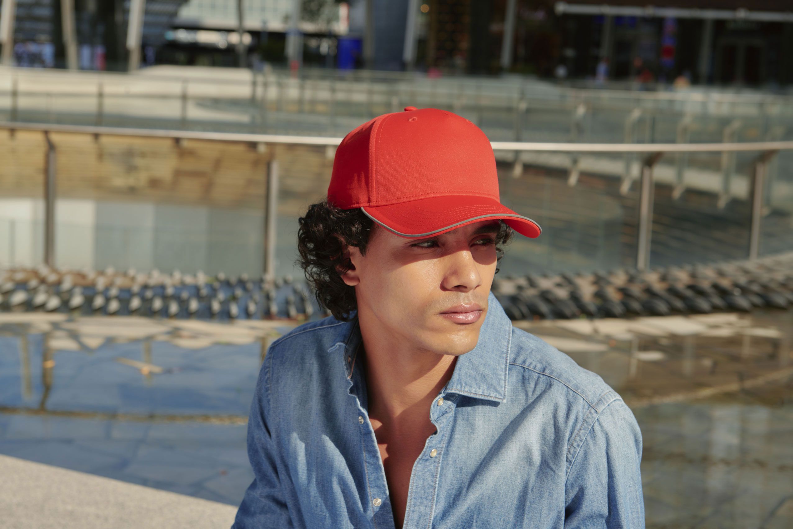 Бейсболка REFLECT-S, 5 клиньев, синий, 100% переработанный полиэстер, 200 г/м2, металлическая застежка