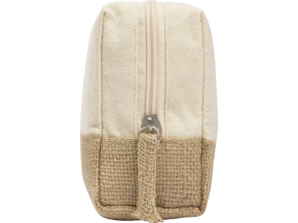Косметичка "Jute" с ручкой из хлопка и джута, натуральный