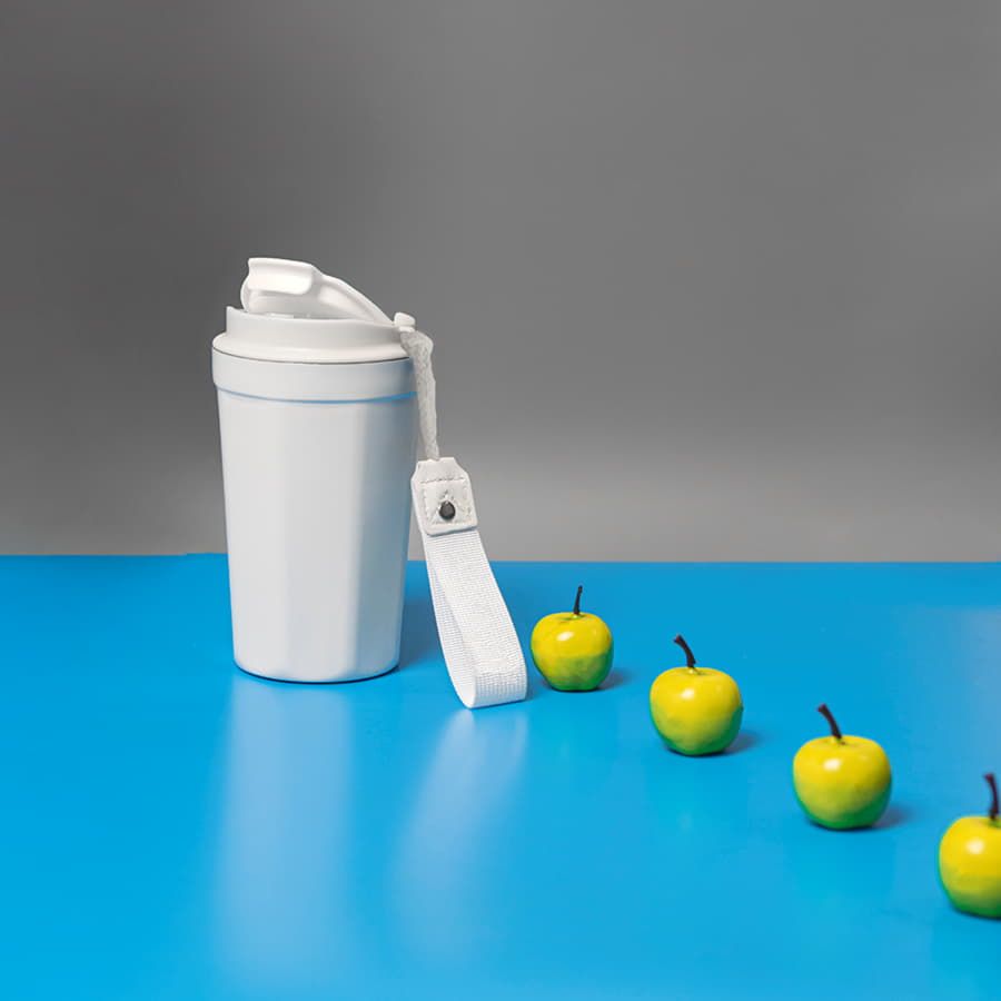 Термокружка MOVE ON, 400мл. белый, нержавеющая сталь, пластик, текстиль