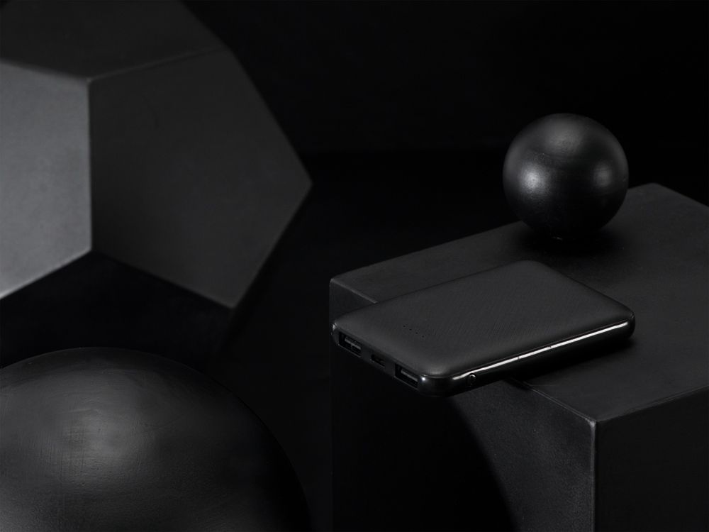 Портативное зарядное устройство"Grind", 5000 mAh, черный