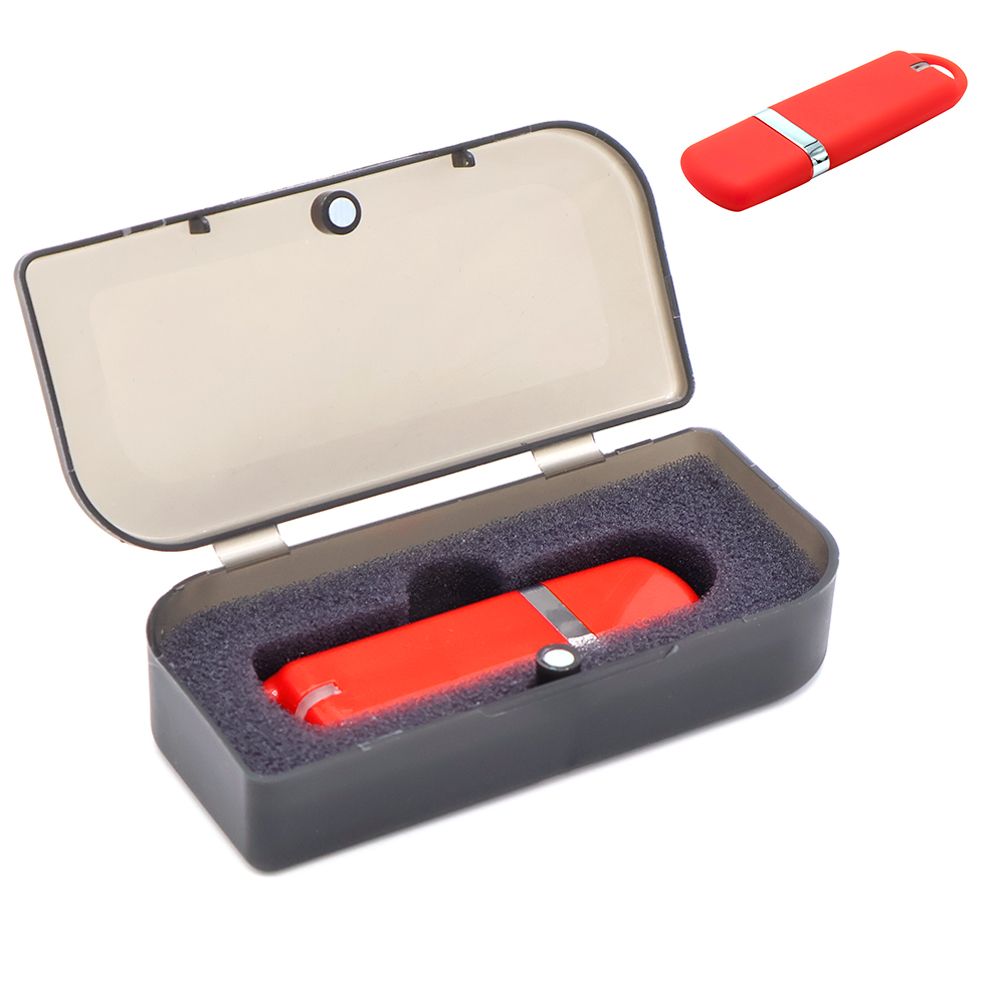 Флешка Shape с покрытием Софт Тач в футляре, красный