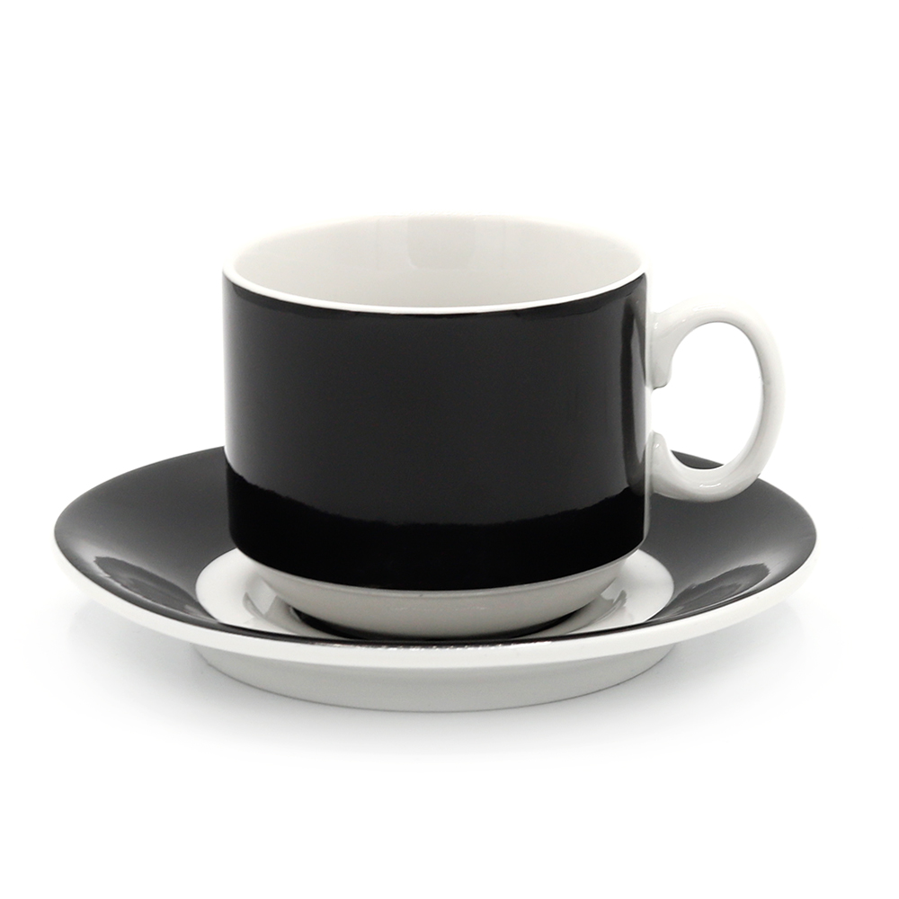 Чайная пара фарфоровая 220см³ экспресс Sunrise (7С1793Ф34), черный, в коробке Чайная пара фарфоровая 220см³ экспресс Sunrise (7С1793Ф34), черный, в коробке