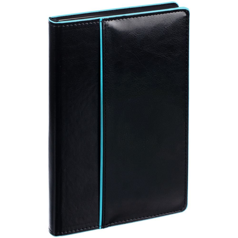 Ежедневник Alanis, недатированный, черный с голубым