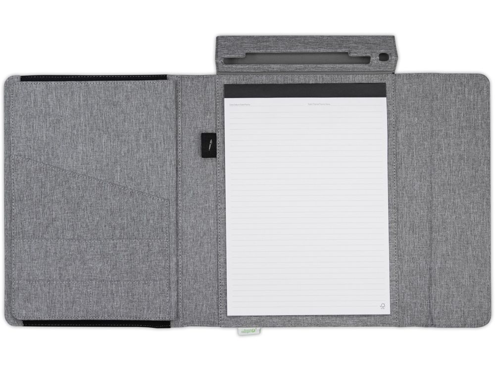 Портфолио А4 из RPET с отделением для ноутбука "NotyFolio Eco", 20 л FSC бумаги, серый