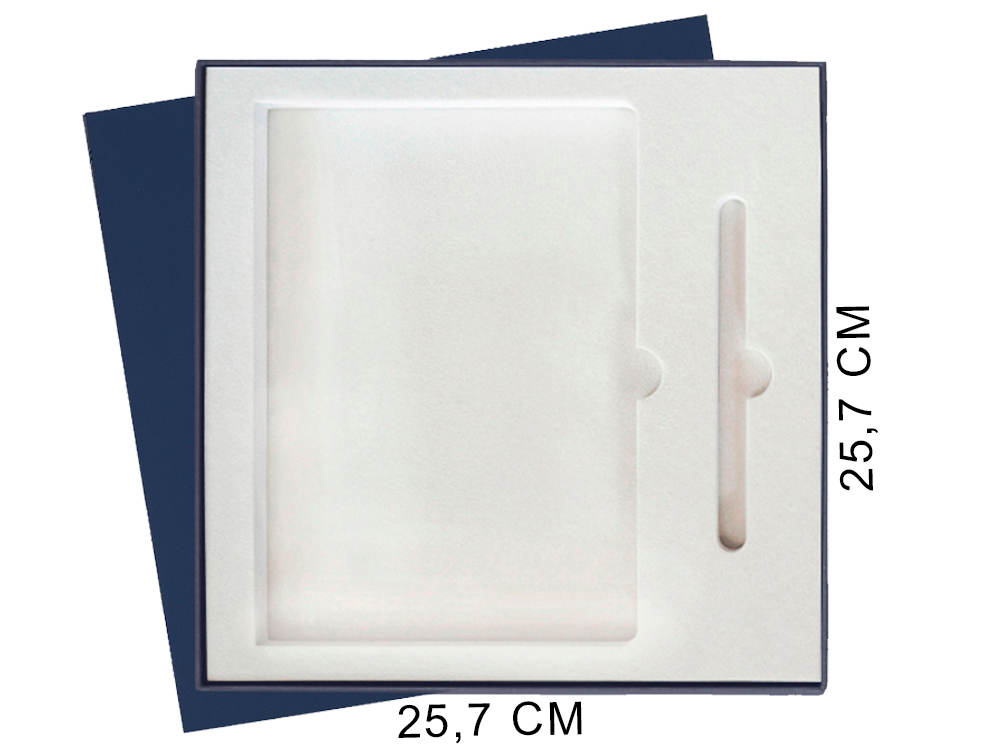 Коробка подарочная Solution Superior Alfa Fabrique под ежедневник и ручку, темно-синяя, 25,7x25,7x2