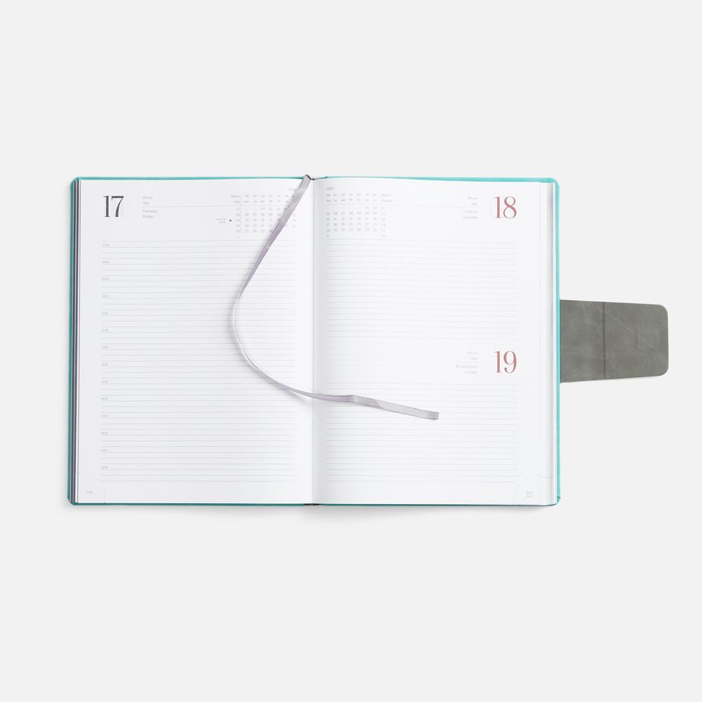Ежедневник Grande Strap на заказ, датированный, бирюзовый