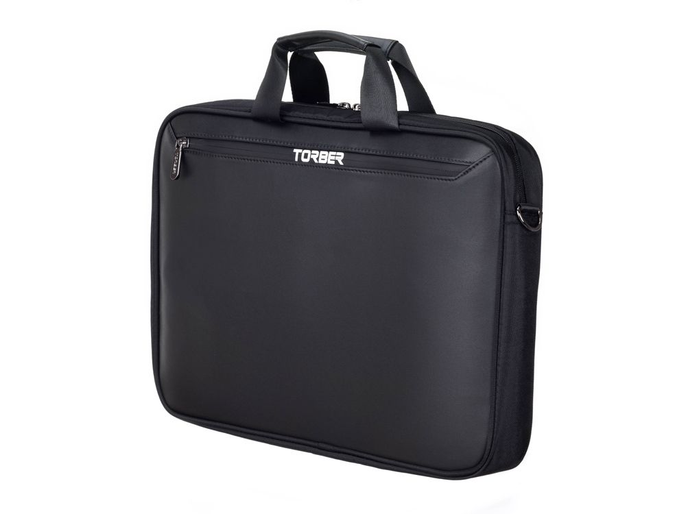 Сумка для ноутбука TORBER VOYAGE 15.6'', черный, нейлон/микрофибра, 43 х 5 х 29 см, 6л