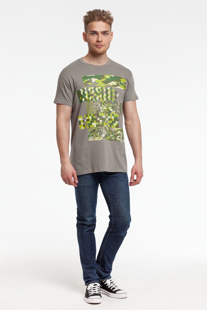 Футболка «Искусство камуфляжа», серая (стальная), размер S