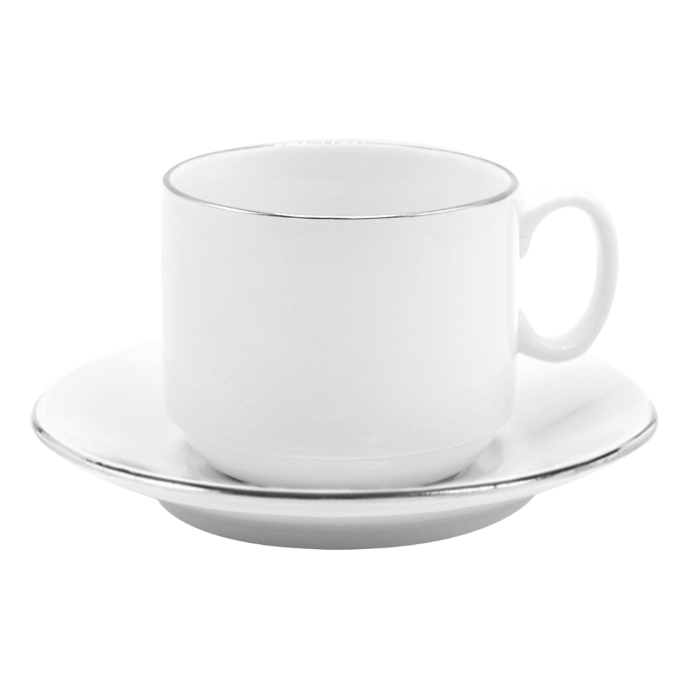 Чайная пара фарфоровая 220см³ экспресс Платиновый в коробке Чайная пара фарфоровая 220см³ экспресс Платиновый в коробке