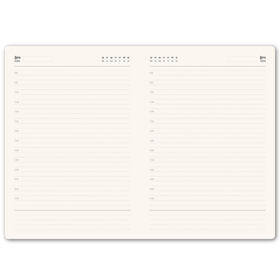 Ежедневник недатированный Mod, А5, зеленый, кремовый блок