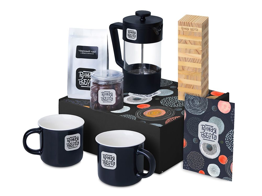 Подарочный набор «Re:y. Together»  с френчпрессом, кружками и дженгой