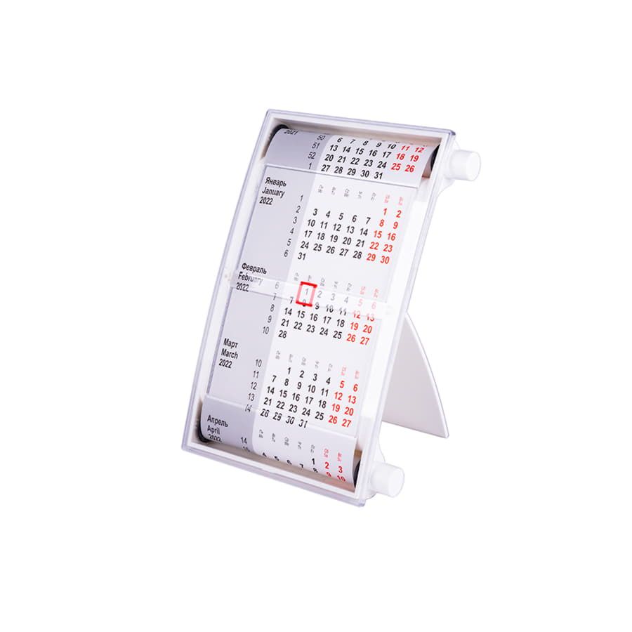 Календарь настольный на 2 года; размер 18,5*11 см, цвет- белый, пластик