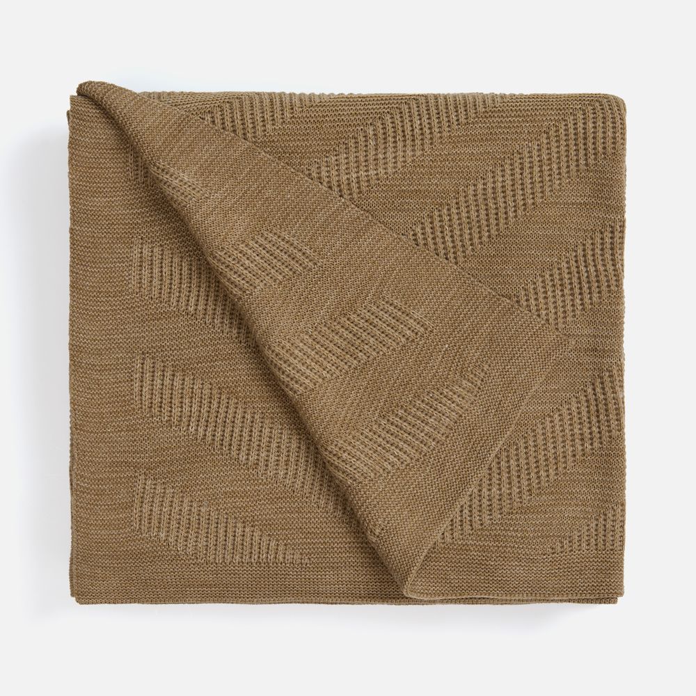 Плед Locus Solus, коричнево-бежевый меланж