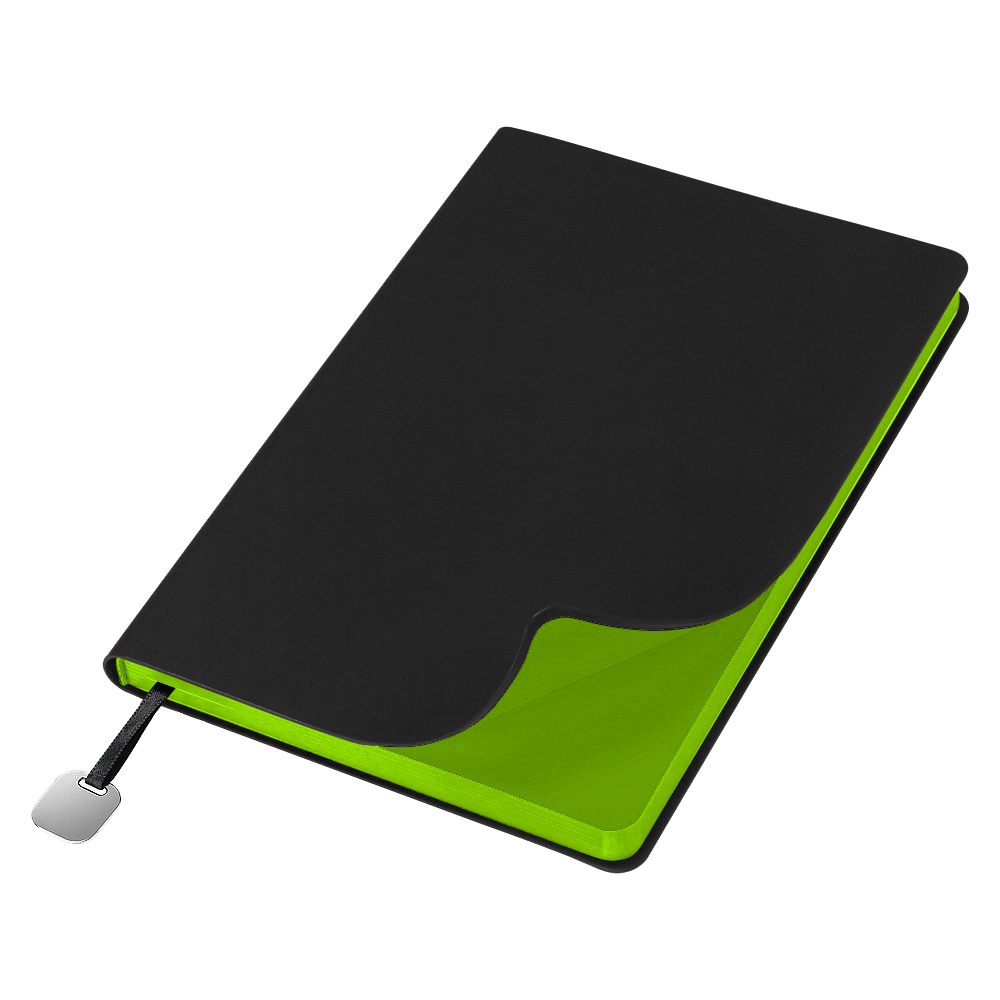 Ежедневник Flexy Latte Soft Touch Black Edition Color А5, черный/светло-зеленый, недатированный