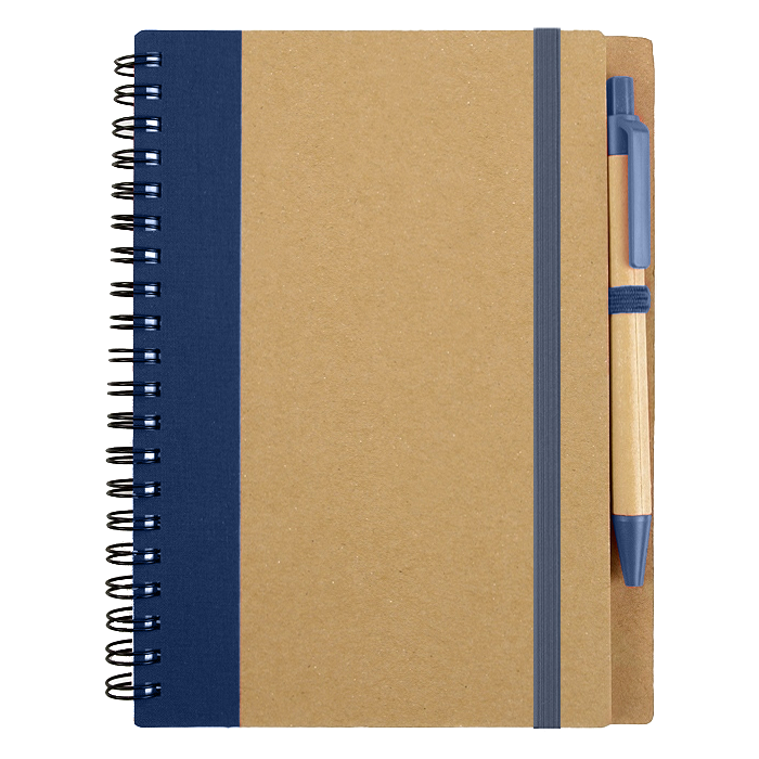 Блокнот А6 Easy Way, на пружине, в твердой обложке, c ручкой, темно-синий