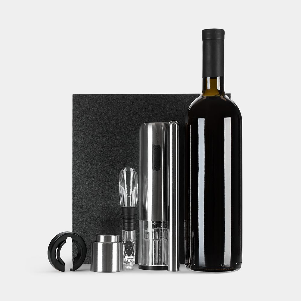 Винный набор Veritas, черный с серебристым