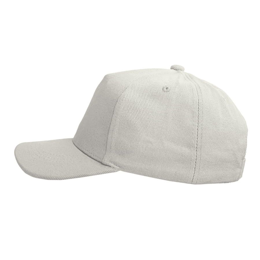 Бейсболка "Boston", 5 клиньев, металлическая застежка; белый; 100% хлопок;плотность 350 г/м2
