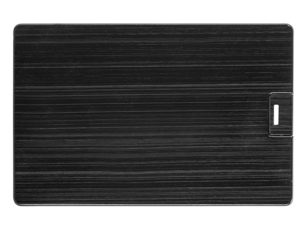 Флеш-карта USB 2.0 16 Gb в виде металлической карты "Card Metal", черный