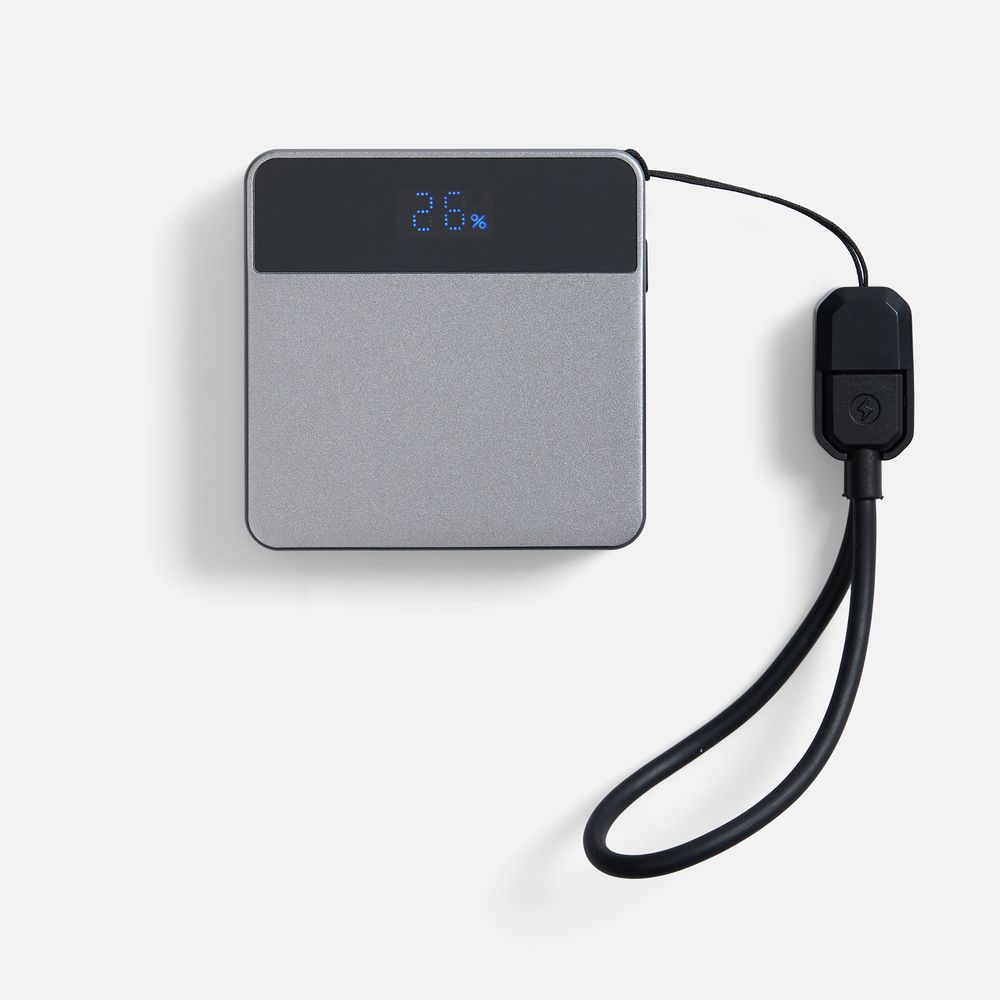Внешний аккумулятор с беспроводной зарядкой Aura Power, серый