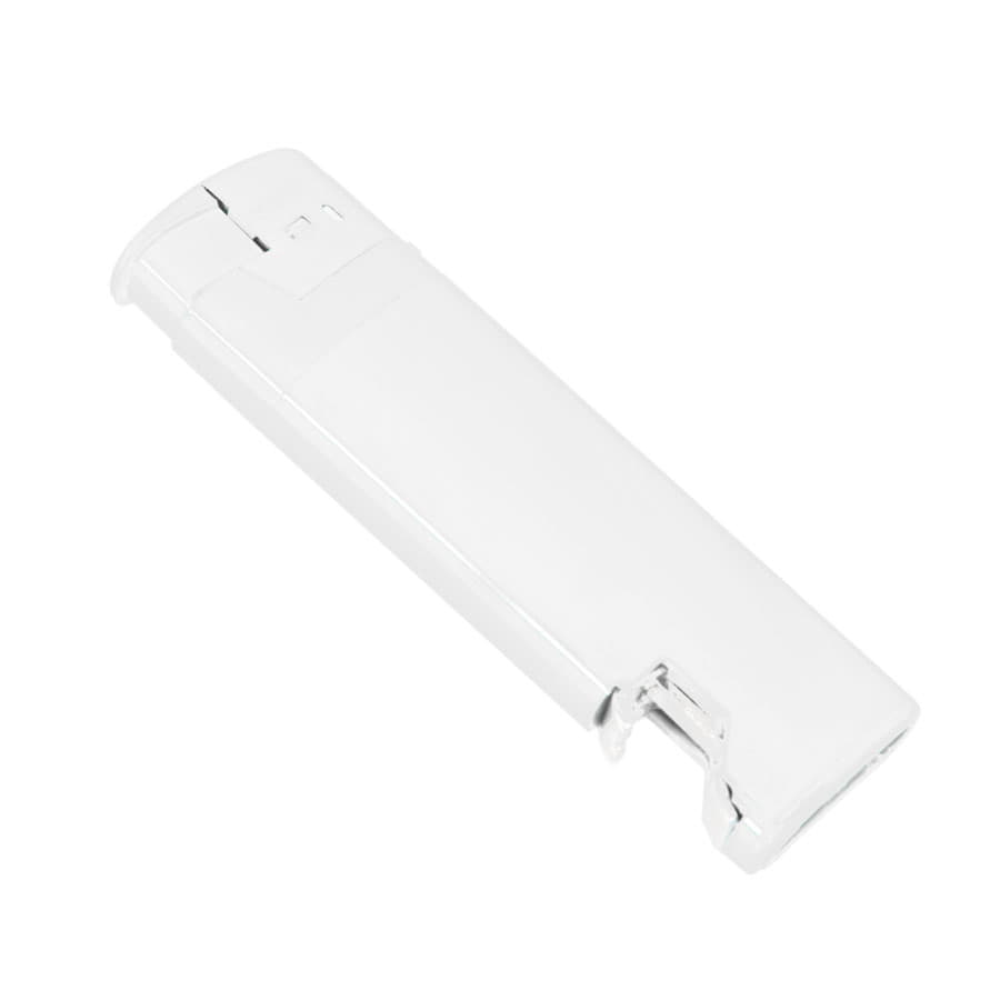 Зажигалка пьезо ISKRA с открывалкой, белая, 8,2х2,5х1,2 см, пластик