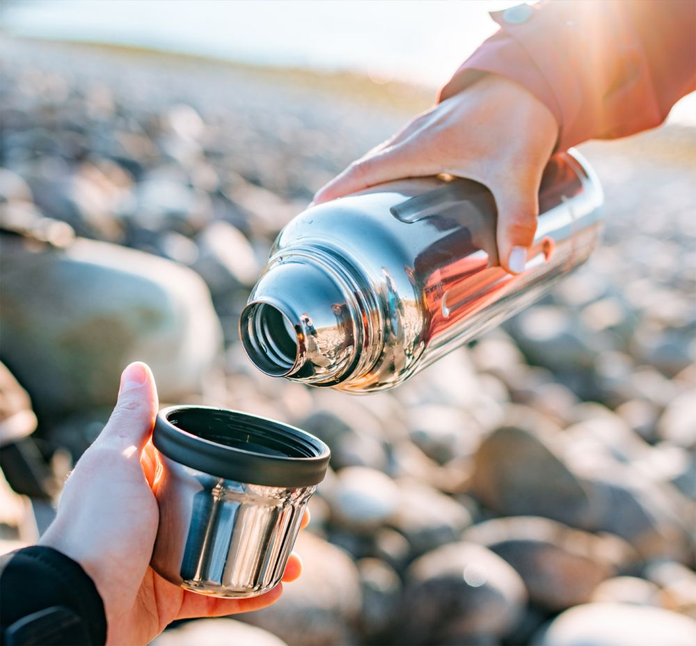 Термос Flask 1000, вакуумный, стальной зеркальный Термос Flask 1000, вакуумный, стальной зеркальный