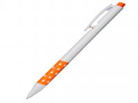 Ручка шариковая, пластик, белый/оранжевый, Pixel