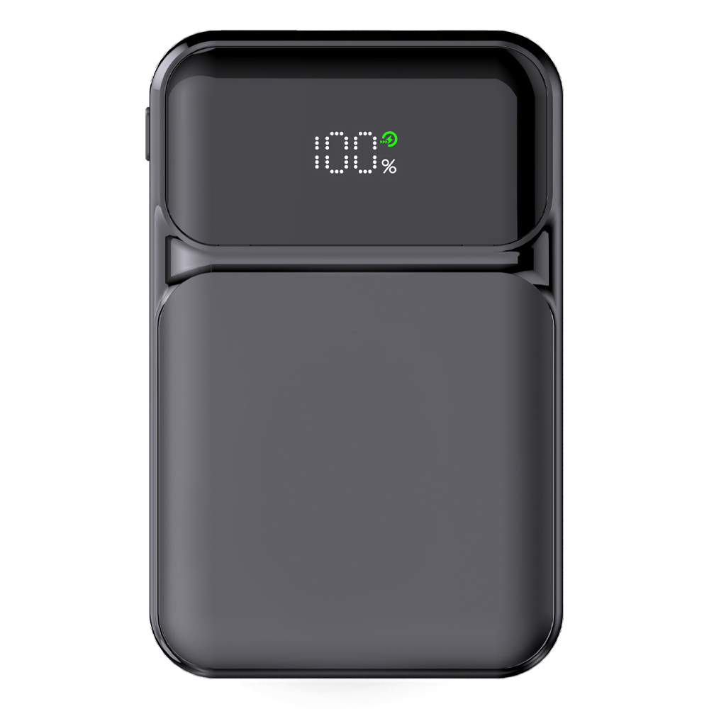 Внешний аккумулятор (powerbank) «Lumen», софт тач, 10 000 mAH, с тремя зарядными шнурами, 22,5W super fast charge, Power Delivery (PD) 20W (dfnn), QC3.0, черный