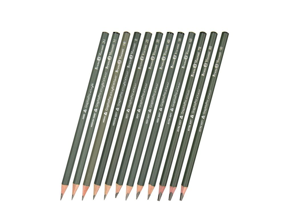 Набор чернографитовых карандашей  "Sketch & Art" ,12 шт. 2h-9b, металлическая коробка с ложементом