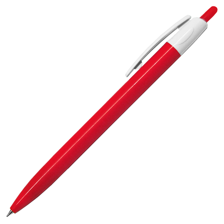 Ручка шариковая, пластиковая, красная/белая