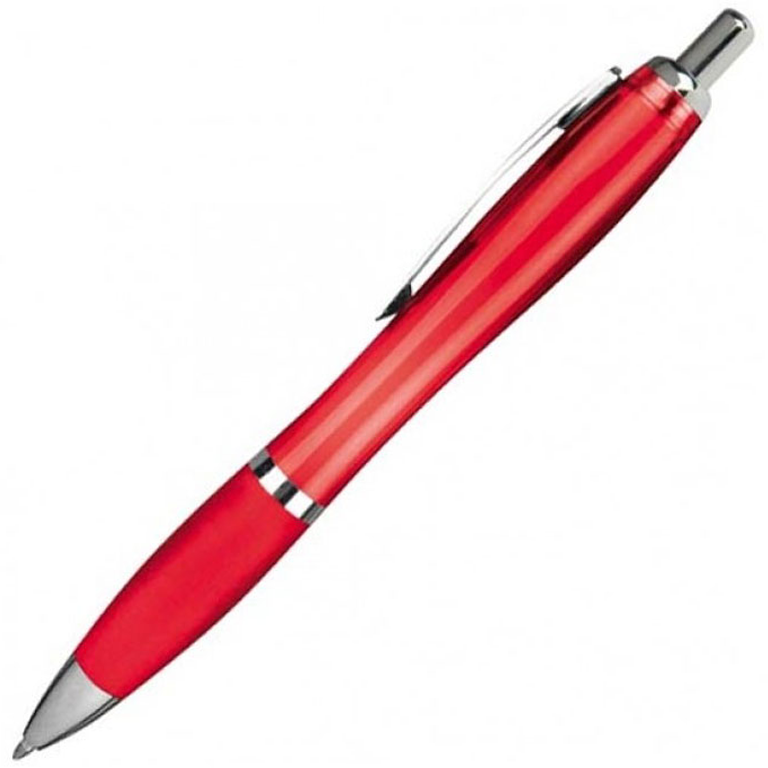 Ручка шариковая, пластиковая, красная