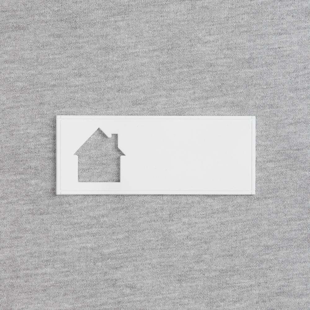 Лейбл из ПВХ с вырезом «Дом», белый