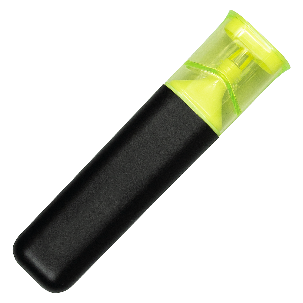 Маркер текстовый Flora, черный с неоново-желтыми чернилами