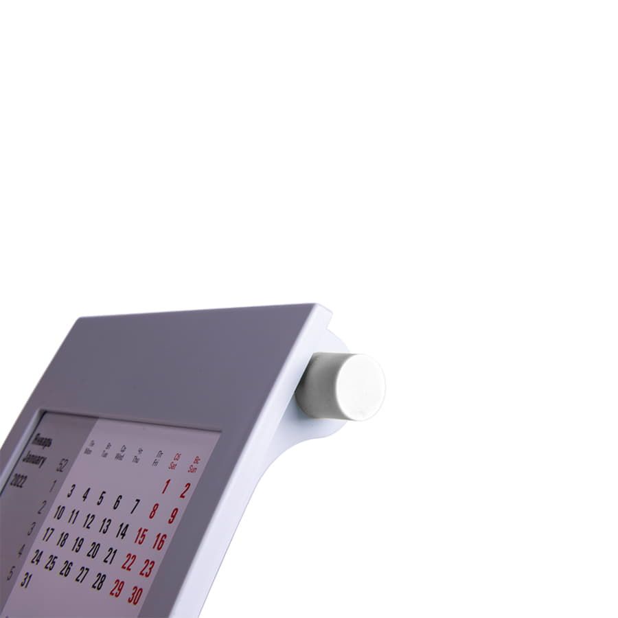 Календарь настольный на 2 года; серый с белым ; 18х11 см; пластик; шелкография, тампопечать