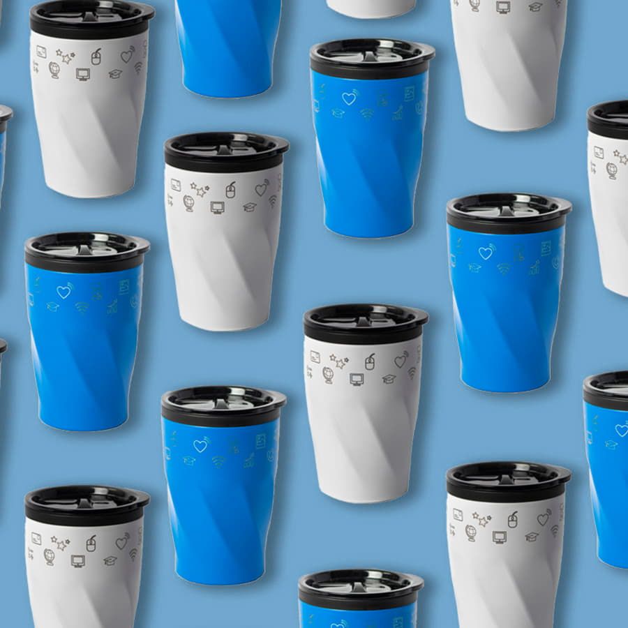 Термокружка BASIC, 350 мл; белый; металл/пластик