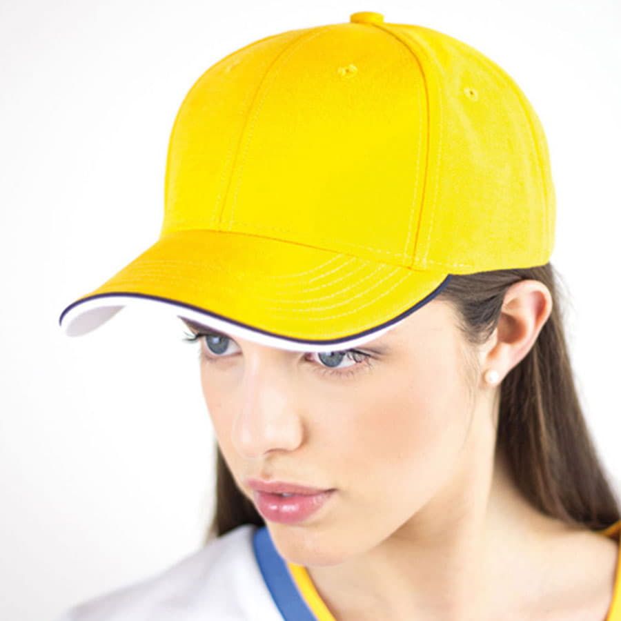 Бейсболка "PIPING SANDWICH", 6 клиньев, металлическая застежка,  красный; 100% хлопок, 320 г/м2