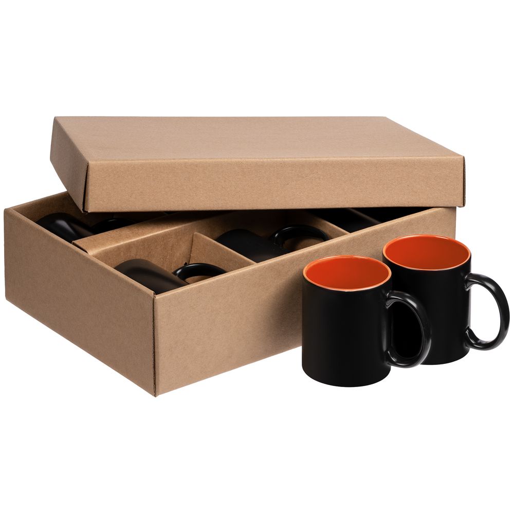 Набор из 6 кружек-хамелеонов On Display, оранжево-черный Набор из 6 кружек-хамелеонов On Display, оранжево-черный