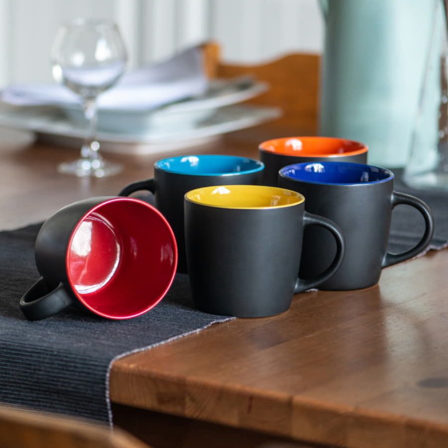 Кружка INTRO, черный с голубым, 350 мл, керамика