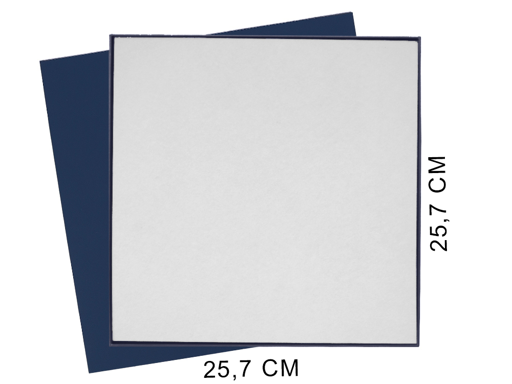 Коробка подарочная Solution Superior Alfa Fabrique под индивидуальную вырубку, темно-синяя, 25,7x25,7x2,8 см бежевый ложемент