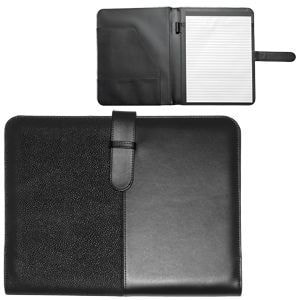 Папка А4 "Контракт"  с блоком для записей; черный; 31,7х26х2,5 см; искуccтвенная кожа; шелкография
