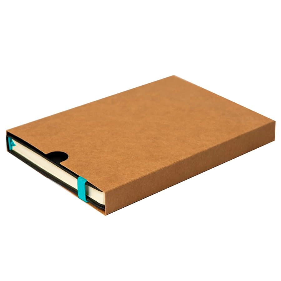 Ежедневник недатированный Ray, А5, черный/голубой, кремовый блок, без обреза