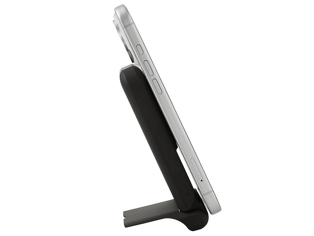 Беспроводной внешний аккумулятор с подсветкой лого и подставкой «Magflash», 10000 мАч, 15 Вт, черный