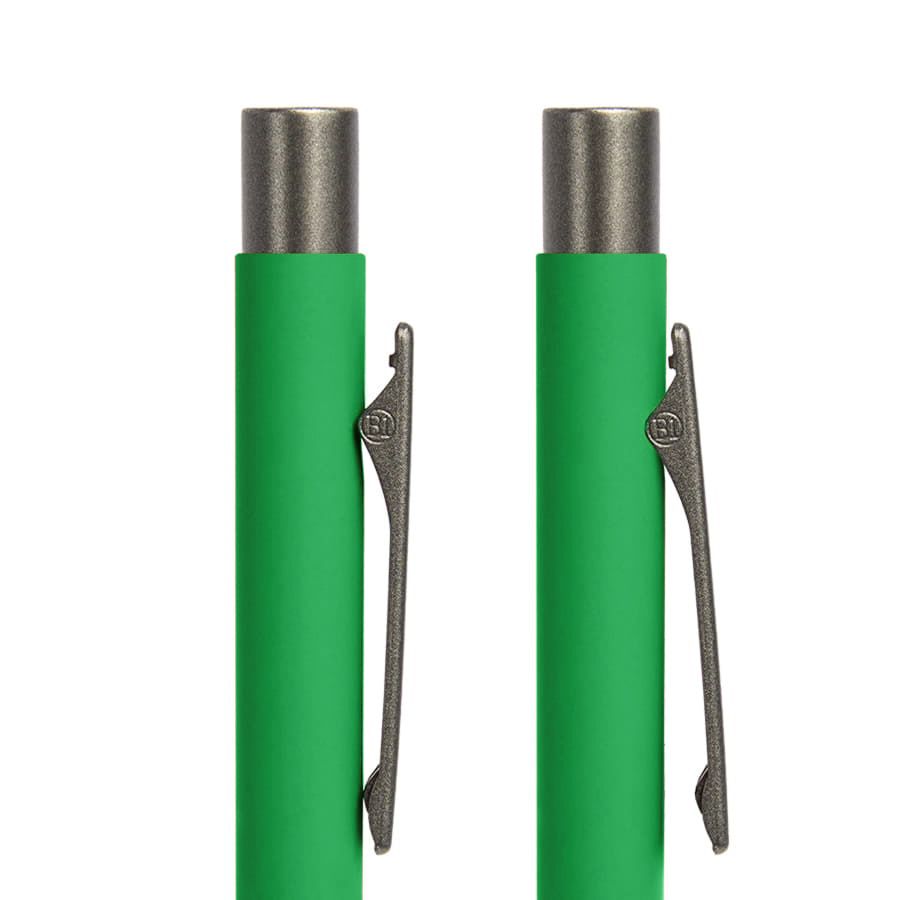 Ручка шариковая FACTOR, зеленый/темно-серый, металл, пластик, софт-покрытие