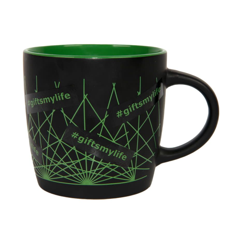 Кружка INTRO, черный с голубым, 350 мл, керамика