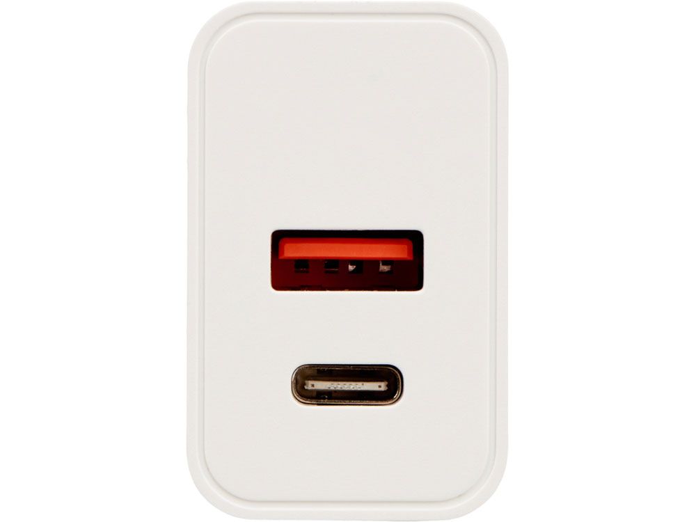 Сетевое зарядное устройство c выходами USB-A и USB-C «Recharger Pro», быстрая зарядка QC/PD, 30 Вт, белый
