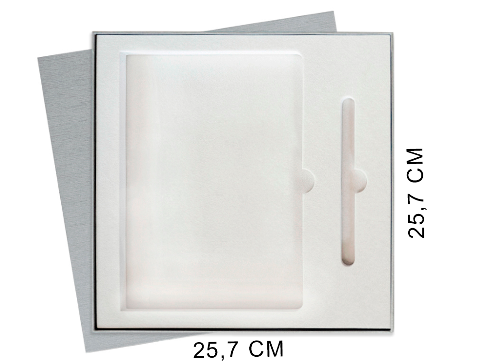 Коробка подарочная Solution Superior Linen под ежедневник, ручку Zorro серебро, 25,7x25,7 см