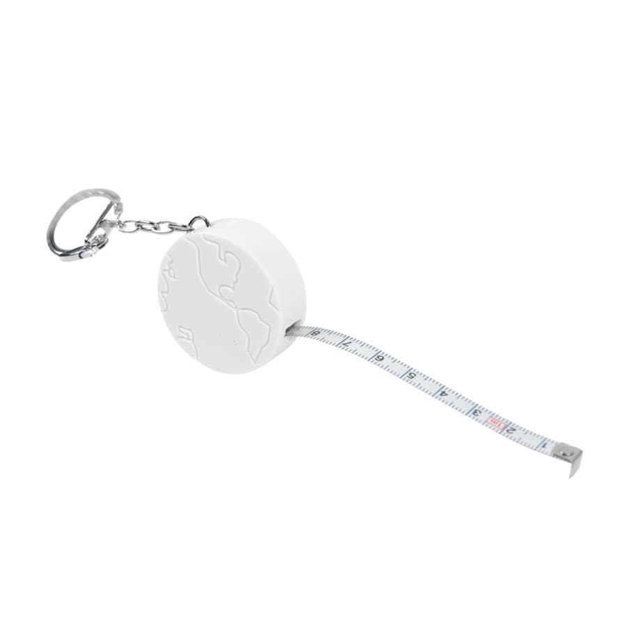 Брелок-рулетка  "Земля" (1 м); D=4 см; H=1,4 см; пластик