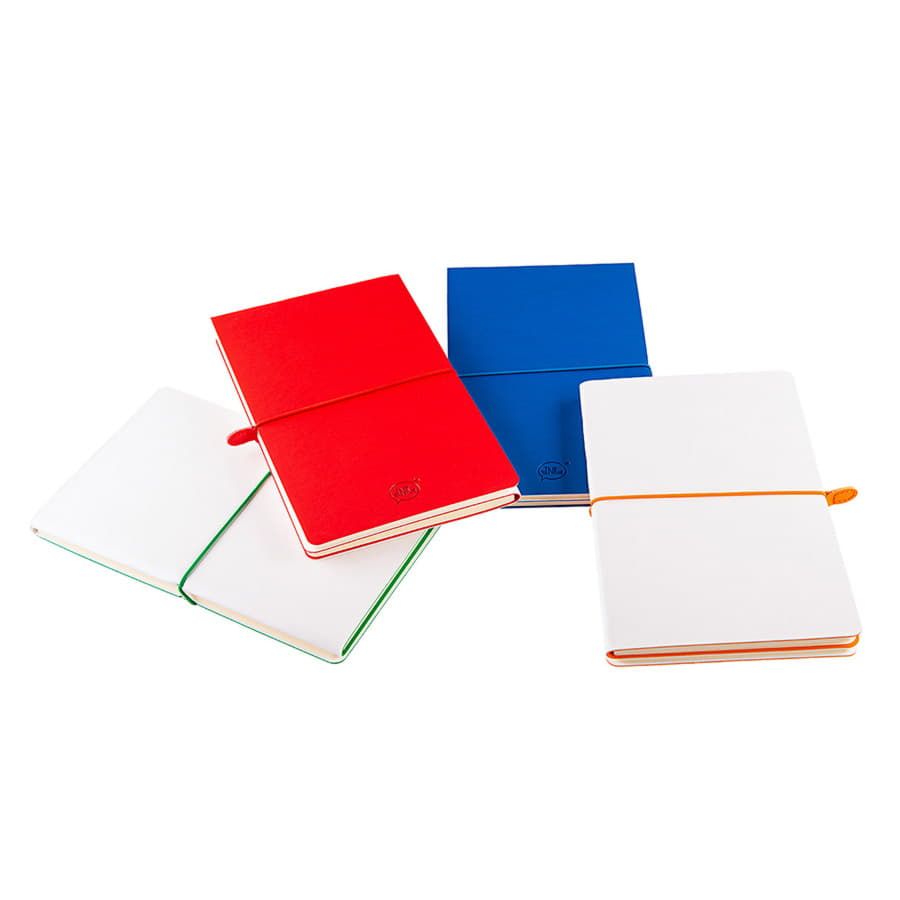 Бизнес-блокнот "Combi", 130*210 мм, бело-зеленый, кремовый форзац, гибкая обложка, в клетку/нелинованный