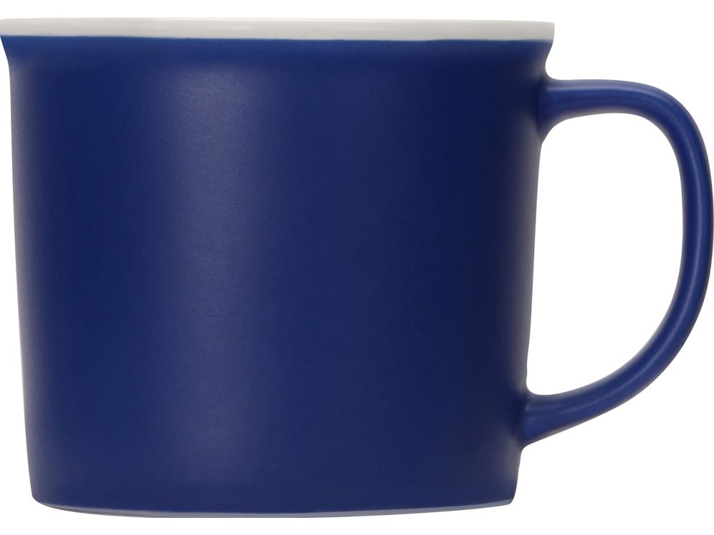Матовая кружка Nancy 360 мл цветная снаружи, белая внутри, синий